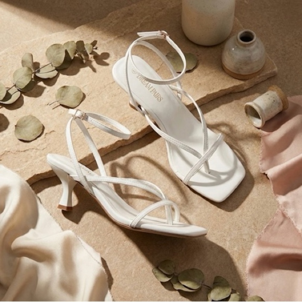 Square toe strappy heels